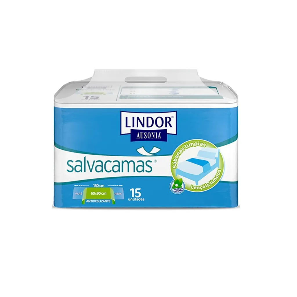 Empapador salva camas con alas lindor care de 60 cm x 180 cm bolsa de 15 uds