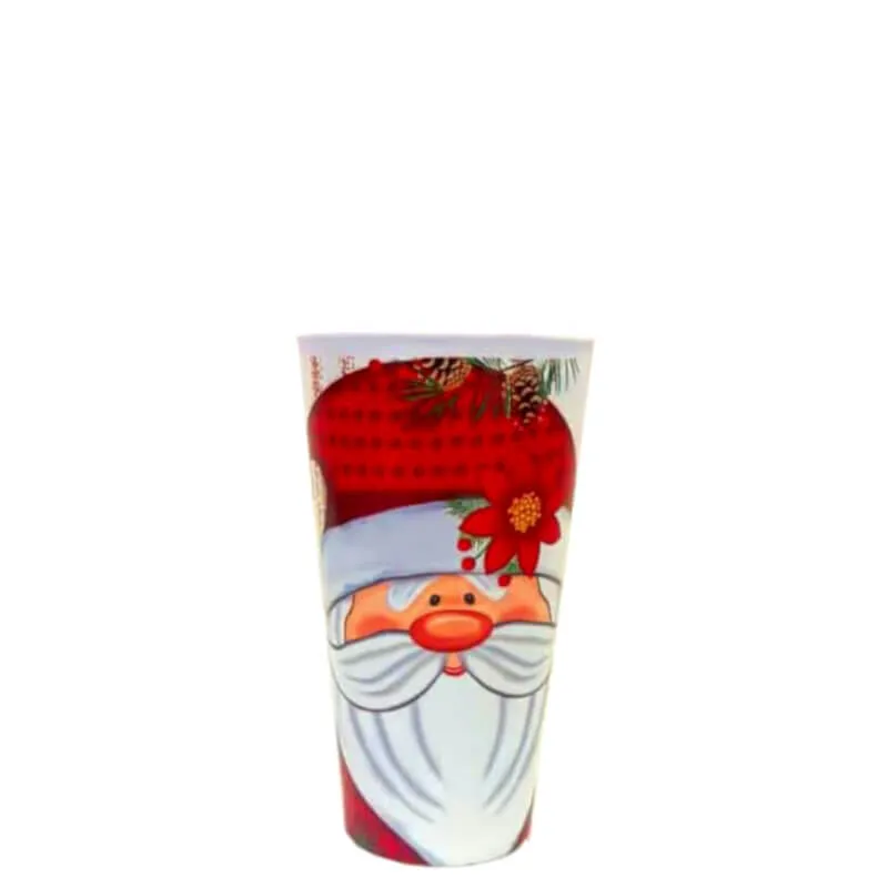 VASO C/DISEÑO SANTA 16CM