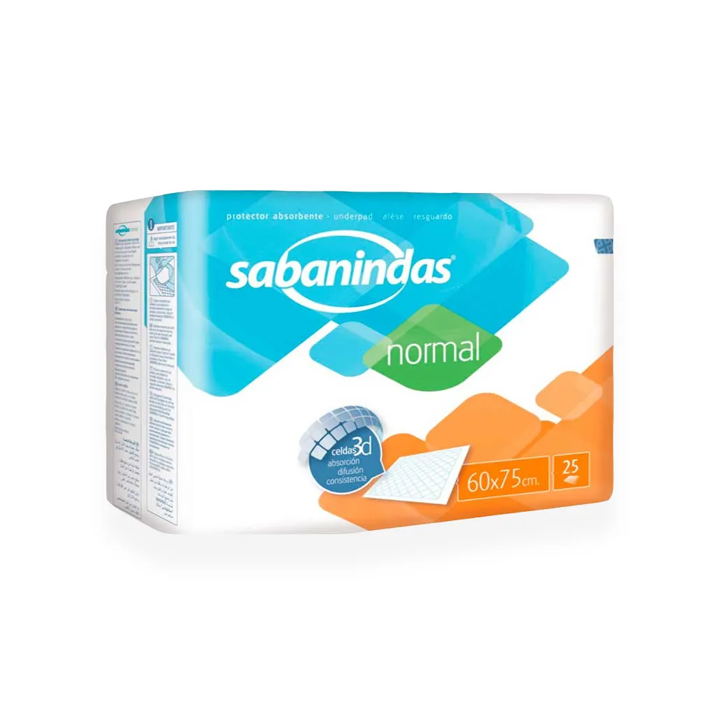 SabanIndas talla Grande Mediana 60 cm x 75 cm (25 unidades)